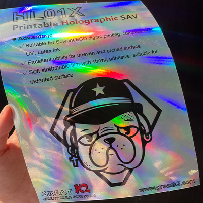 品質 UV Latex Printable Adhesive Vinyl Eco Solvent Rainbow Holographic Vinyl 工場